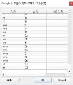 Google日本語入力 ローマ字テーブル 追加 02