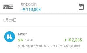 Kyash 12万円